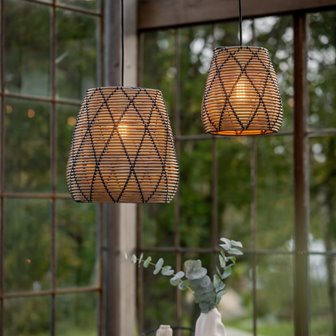 Lampa rattanowa wisząca boho z polirattanu Lollo